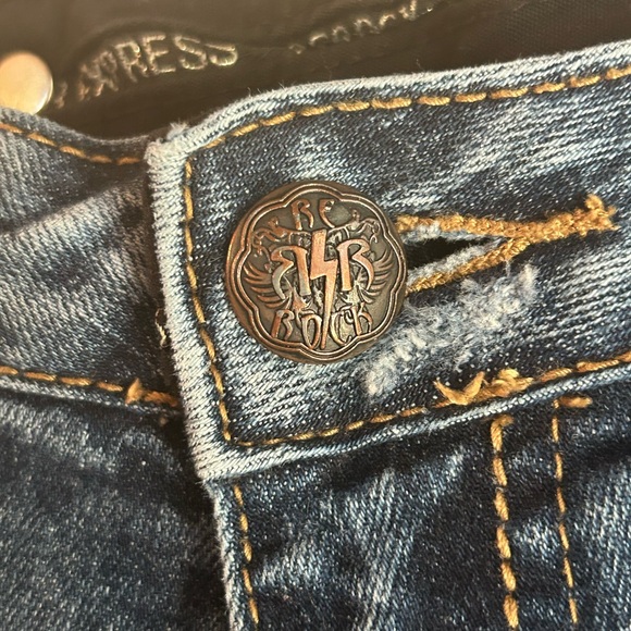 Express Size 4 Boot Cut Jeans with Subtle Fading - Picture 2 of 8